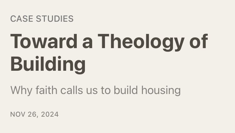“Attend the property committee meeting as a spiritual practice. See Christ in who you might build for. Build the theology that your community needs.”

I partnered with <a href="/faithbasedhomes/">Faith-Based Housing Initiative</a> for this theological approach to faith-based housing: