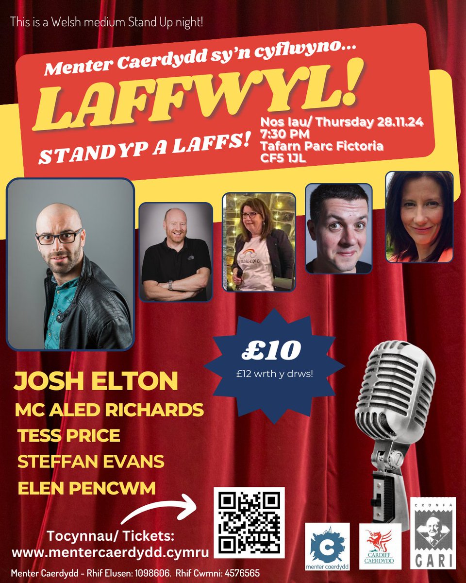 🎤 Nos Iau! Dere am #laff! 

🎟️ mentercaerdydd.cymru

#bachadydocyn #bobdeufis #parcfictoria #DefnyddiaDyGymraeg #joiomasdraw #welshmedium #standypcymraeg 

<a href="/DinesyddCdydd/">𝗗𝗶𝗻𝗲𝘀𝘆𝗱𝗱𝗖𝗮𝗲𝗿𝗱𝘆𝗱𝗱 📰</a> <a href="/yrawrgymraeg/">#yagym🏴󠁧󠁢󠁷󠁬󠁳󠁿Yr Awr Gymraeg</a> <a href="/BBCRadioCymru/">Radio Cymru</a> <a href="/MIBroMorgannwg/">Menter Bro Morgannwg</a> <a href="/ClwbCanna/">Clwb Canna</a> <a href="/ClwbCymric/">Clwb Cymric</a> <a href="/clwbrygbi/">Clwb Rygbi Cymry Caerdydd</a> <a href="/HociCymric/">Clwb Hoci Cymric</a>