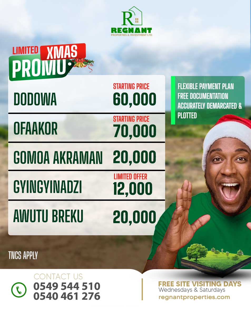 Regnant_Builds's tweet photo. 🎄 Limited Christmas Promo! 🎄
🌟 Affordable Titled Lands for sale in Prime Locations!

✅ FREE Indenture
✅ FREE Site Plan
✅ FREE Site Visit

Hurry! This is special offer.

📞 Call/WhatsApp: (054 954 4510  or 054 046 1276)

Celebrate this Christmas with a lasting investment. https://t.co/sasKDRVm32