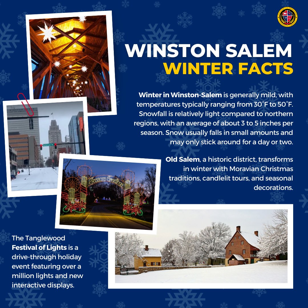 carolina_univ's tweet photo. The charm of Winston-Salem shines brightest in winter. Mild temps, festive streets, and plenty of local warmth to go around! 🏙️🎄 https://t.co/DEoEVrT5U5