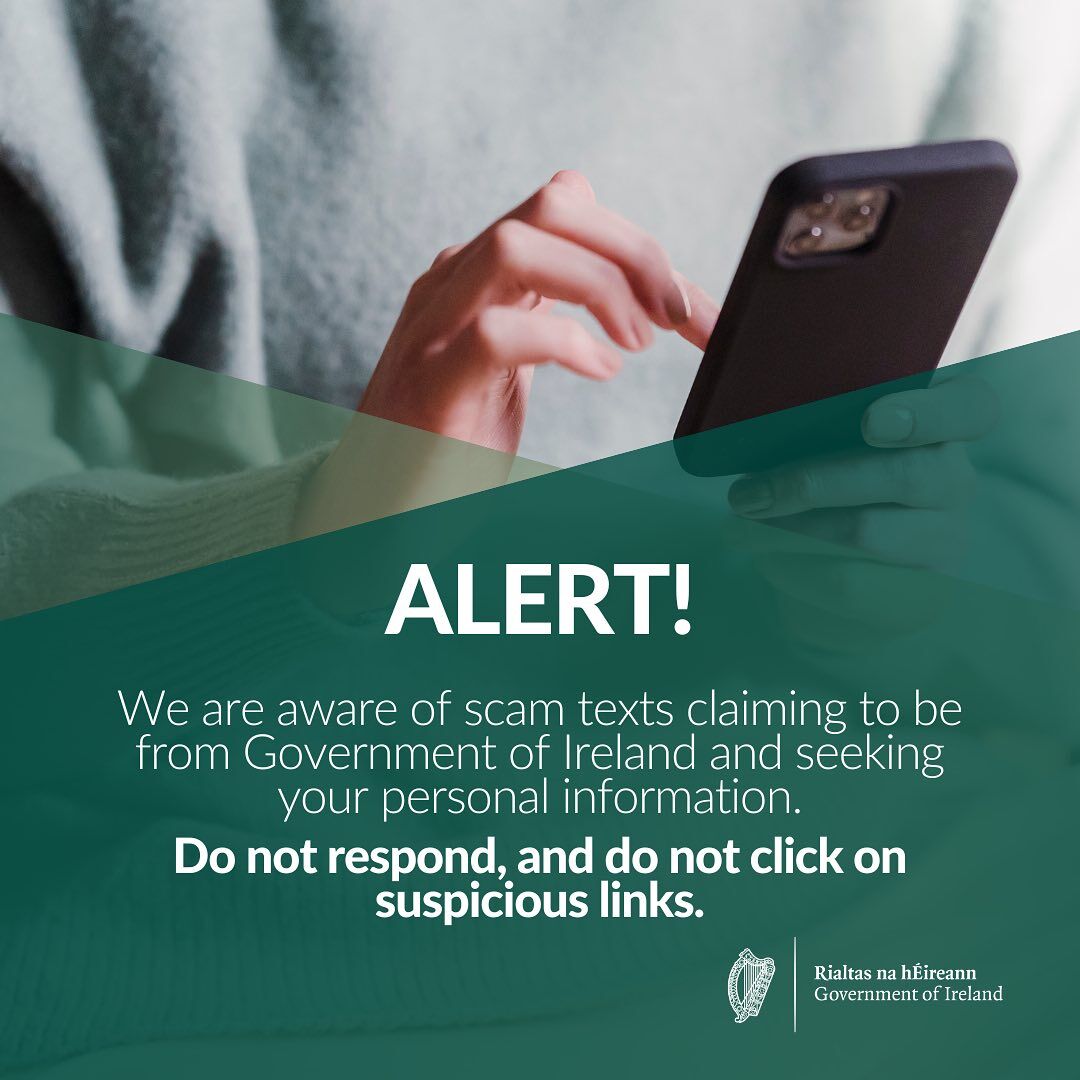We have received a report of a phishing/smishing fraud scam being sent to people telling them to click on a link to claim an energy credit.

The messages are being delivered with a link https[:]//gov-ireland[.]com.

If you get such a text don't engage.

#ThinkBeforeYouClick
