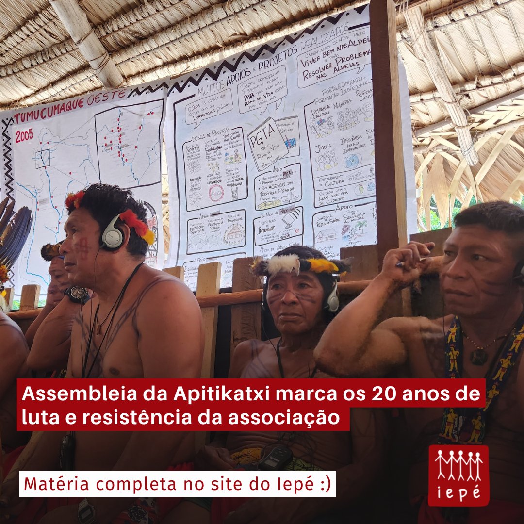 Mais de 100 indígenas dos povos Tiriyó, Katxuyana e Txikiyana se reuniram para celebrar conquistas, compartilhar desafios - e protestar contra os retrocessos vindos do Congresso.

Leia a matéria sobre a Assembleia da Apitikatxi :  institutoiepe.org.br/2024/11/assemb…