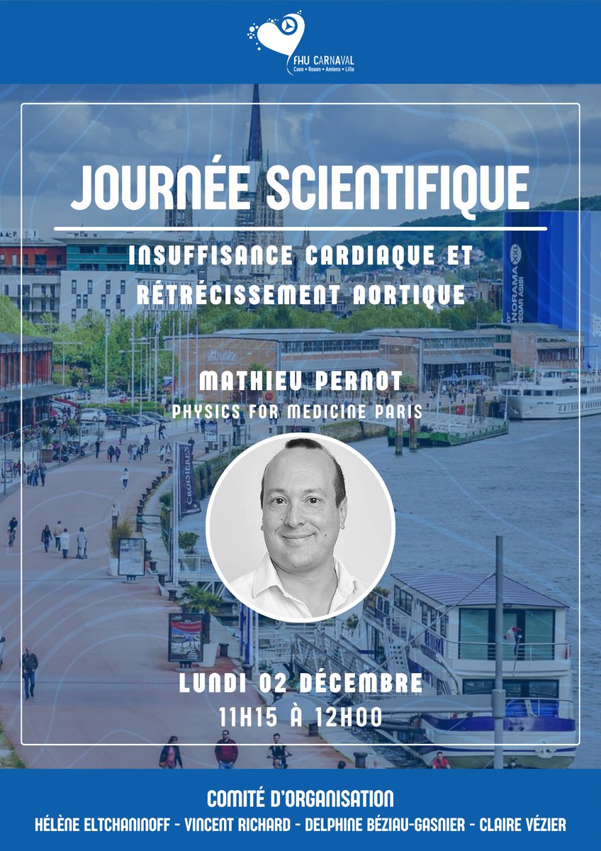 FHU CARNAVAL (@fhu_carnaval) on Twitter photo Journée Scientifique 2024 de la FHU CARNAVA ➡️J-5  
📆02/12/2024 
📍 Vue Sur Seine, Rouen
Mathieu Pernot nous donnera une conférence de 11h15 à 12h00 sur l’imagerie #cardiaque ultra-rapide par ultrasons.  
⚠️Inscription gratuite mais obligatoire : invivox.com/fr/training/de… Journée Scientifique 2024 de la FHU CARNAVA ➡️J-5  
📆02/12/2024 
📍 Vue Sur Seine, Rouen
Mathieu Pernot nous donnera une conférence de 11h15 à 12h00 sur l’imagerie #cardiaque ultra-rapide par ultrasons.  
⚠️Inscription gratuite mais obligatoire : invivox.com/fr/training/de…