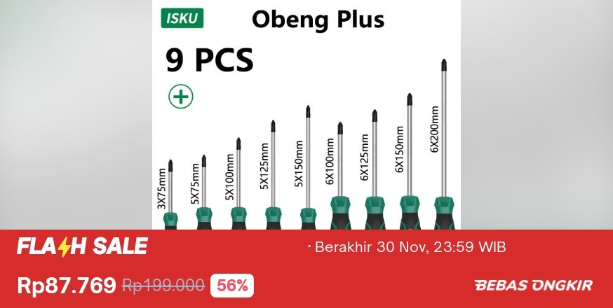 direzain22's tweet image. Barang buat bapak2 yang suka main sama perkakas nih.!!

🤩 Ada diskon 56% jadi Rp87.769, nih. Buruan cek di Tokopedia sebelum diskonnya berakhir! tokopedia.link/4wzKj6yRROb