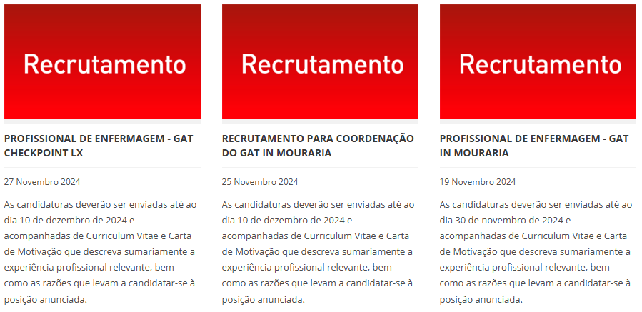 Neste momento, estamos a recrutar três ativistas para as nossas equipas. Mais informações em gatportugal.org