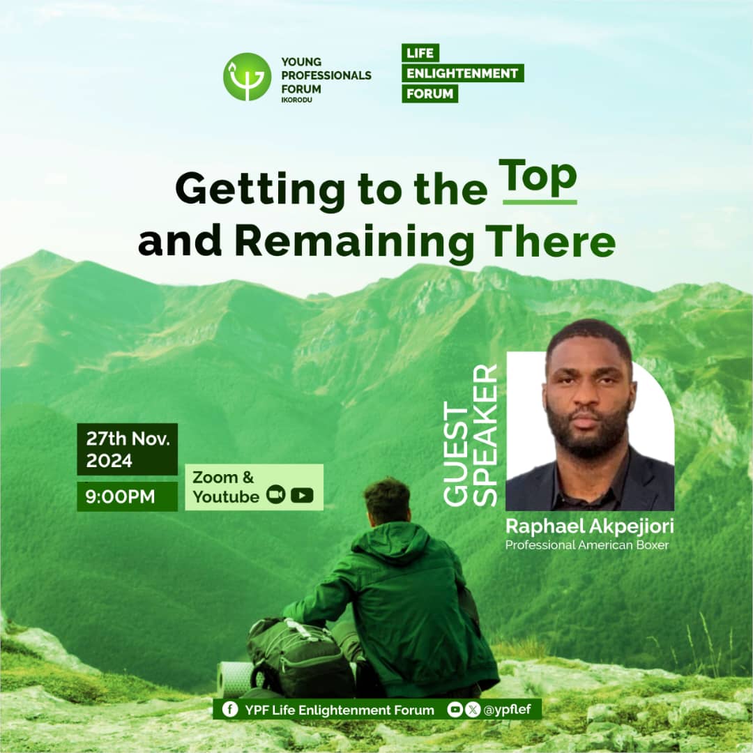 YPFLEF's tweet photo. Nobody gets to the top by mistake and no one can stay there by mistake.
We all need to know how to remain at the top when we get there. I know you don't want to miss this session. π₯³
Tonight at 9pm on YPF LEF platform as we dive deep into this topic.
#YPF #YPFLEF #YouTubecl https://t.co/iyRI5p4FyG