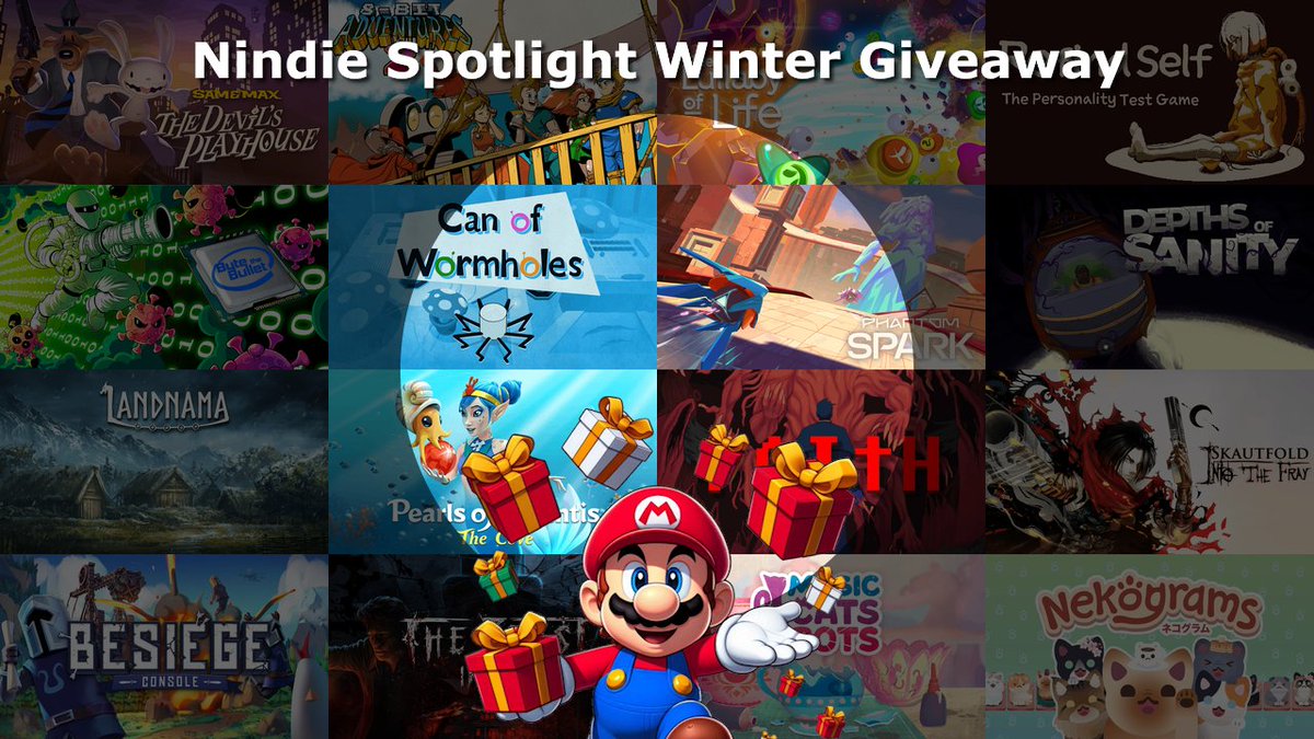 NindieSpotlight's tweet photo. It's time for our BIG winter #NintendoSwitch #Giveaway, featuring 16 great and diverse #IndieGames!

To enter:
- Follow!
- Retweet!
- Tell your friends!

Drawing 12/2! https://t.co/K3e1h3JSL4