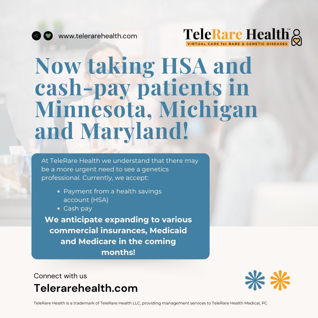 TeleRareHealth's tweet photo. Coming soon: TeleRare Health will start accepting commercial insurance, Medicaid, and Medicare! Follow us on FB, Instagram, LinkedIn, and X for updates! #telerarehealth #virtualclinic #telehealth4rare

Learn more at https://t.co/mBZNKYMiaK https://t.co/QJicCsWGlJ