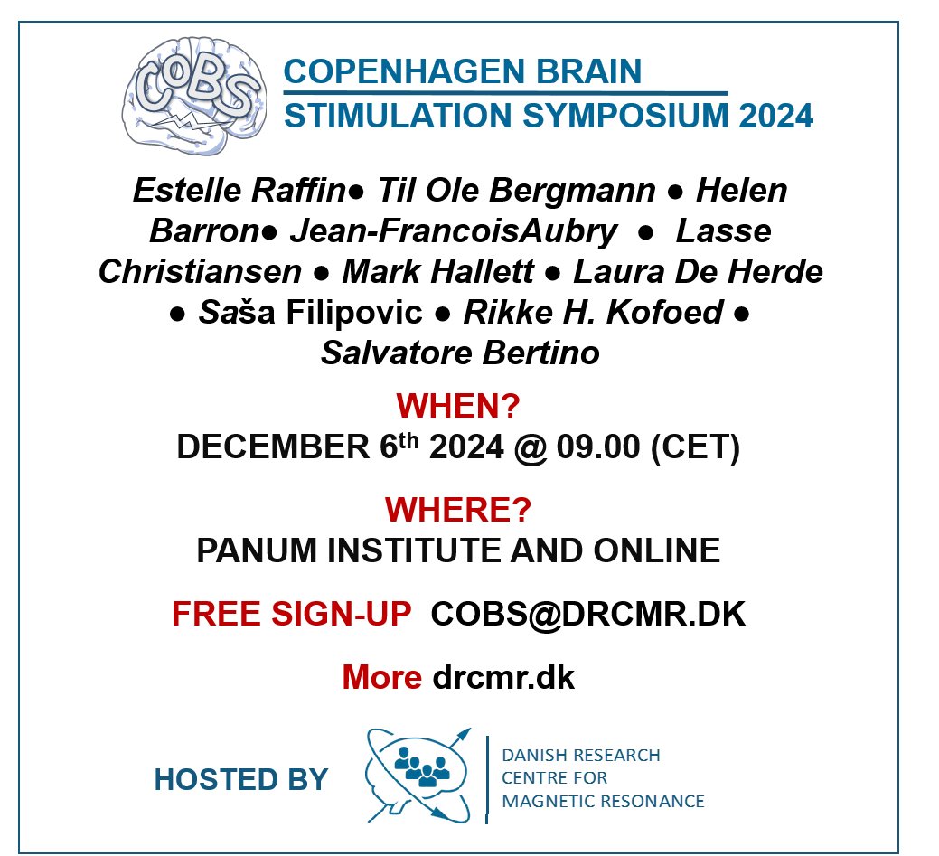 DRCMR (@drcmr_mri) on Twitter photo What a line up! One week left to sign up for CoBS symposium 2024 <a href="/tobergmann/">Til Ole Bergmann</a> <a href="/HelenCBarron/">Helen C Barron</a> <a href="/Lasse_Neuro_CPH/">Lasse Christiansen</a> <a href="/MarkHallett007/">Mark Hallett</a> <a href="/RikkeHahnKofoed/">Rikke Hahn Kofoed</a> <a href="/salvobertinomd/">Salvatore Bertino</a> <a href="/srfilipovic/">Saša R. Filipović</a> <a href="/LauraDeHerde/">Laura De Herde</a> <a href="/HSiebner/">Hartwig Roman Siebner</a> What a line up! One week left to sign up for CoBS symposium 2024 <a href="/tobergmann/">Til Ole Bergmann</a> <a href="/HelenCBarron/">Helen C Barron</a> <a href="/Lasse_Neuro_CPH/">Lasse Christiansen</a> <a href="/MarkHallett007/">Mark Hallett</a> <a href="/RikkeHahnKofoed/">Rikke Hahn Kofoed</a> <a href="/salvobertinomd/">Salvatore Bertino</a> <a href="/srfilipovic/">Saša R. Filipović</a> <a href="/LauraDeHerde/">Laura De Herde</a> <a href="/HSiebner/">Hartwig Roman Siebner</a>