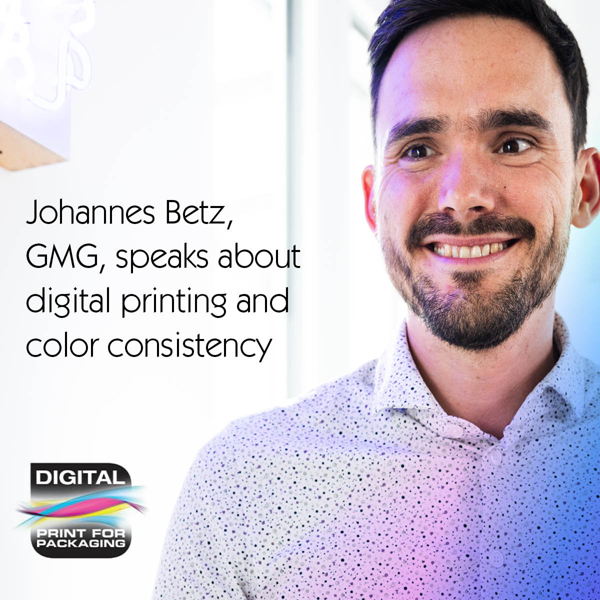 GMGColor's tweet photo. Johannes Betz, Head of Academy &amp; Consultant at GMG, is excited to attend the Digital Print for Packaging event.

“Hybrid Success – Integrating Digital Printing and Color Consistency” on December 5th at 3:10 PM, as part of Digital Print for Packaging event in Amsterdam. https://t.co/TVKy15ZAIh