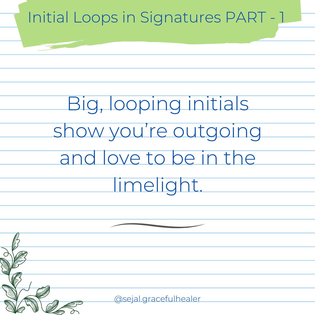 sejal1516's tweet image. Big, looping initials show you’re outgoing and love to be in the limelight.
&quot;Did any of these surprise you? Share this post!&quot;
Follow for more post @sejal.gracefulhealer

#HandwritingTips #Graphology #HandwritingAnalysis #PsychologyAndHandwriting #HandwritingMatters #SelfDiscovery