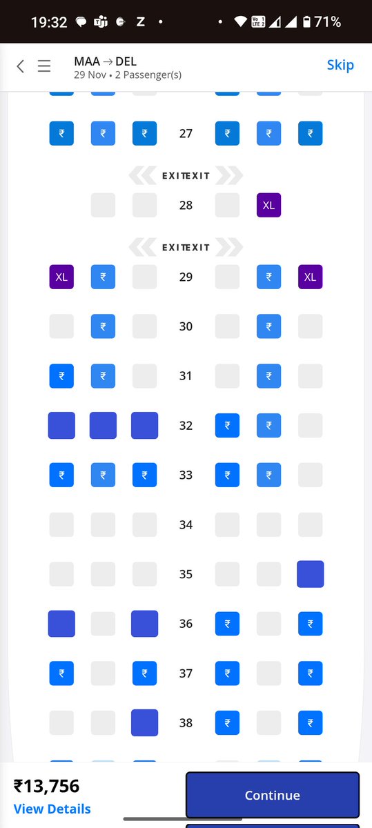 NamastyIndia's tweet photo. @DGCAIndia Booked 2 seat in 1 ticket @IndiGo6E. While doing web check-in for day after tomorrow flight, All seats marked as PAID. Indigo helpline states - passengers to pay extra money for adjacent seats. Most of the seats marked paid to extort money.
Refer screen shots attached https://t.co/yPmA6ZyzC4