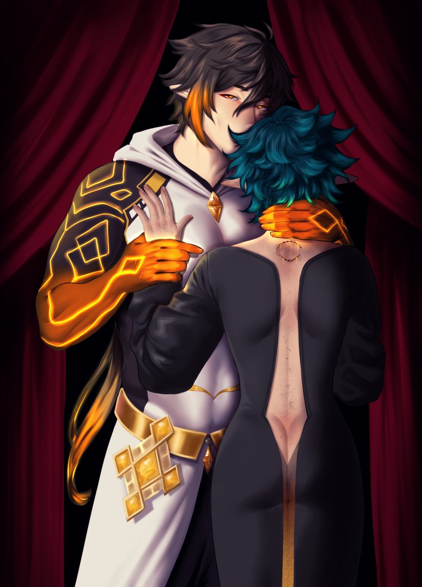 lukkooi's tweet photo. 🖋️comm: Morax × Yuze "His Sword"
[OC of @Inky_avacado / @BloodyGhoul] 
#原神 #GenshinImpact #zhongli #yuze #ocxcanon https://t.co/HYpg0wIdbQ