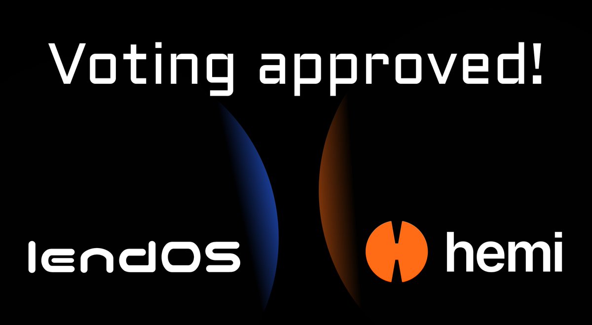 Voting for the Proposal to deploy lendOS on <a href="/hemi_xyz/">Hemi</a> was approved!

app.lendos.org/governance/

Mainnet is coming ████████▒▒ 80%
