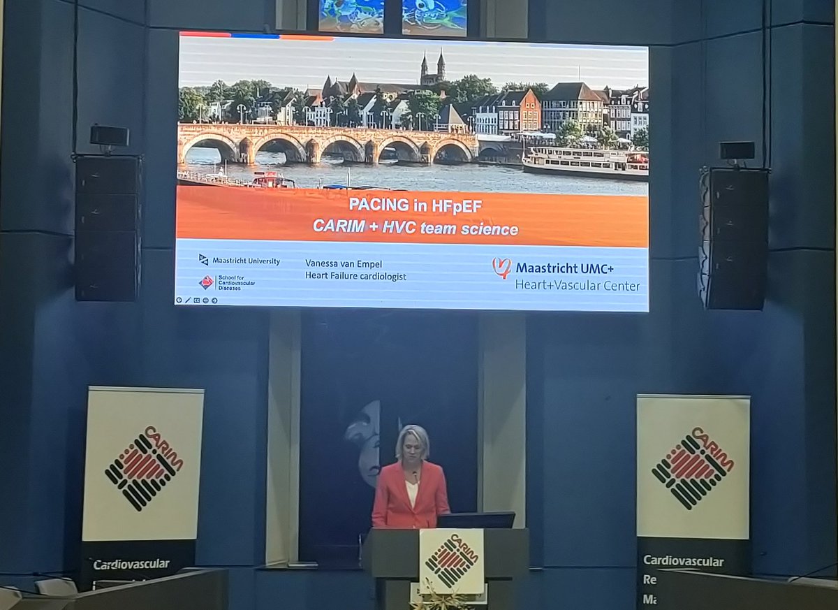 Vanessa van Empel presents work on pacing in HFpEF. An example of real team science between CARIM and Hart en Vaat Centrum.