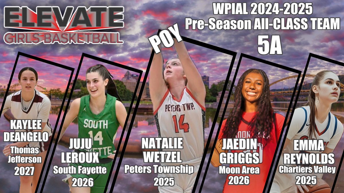 Elevate Girls Basketball (@elevategirlsbb) on Twitter photo Super deep class of athletes in 5A! Next 5 better than first 5?! Going to be some battles!!! <a href="/nataliewetzel14/">Natalie Wetzel</a> <a href="/emmareyn23/">Emma Reynolds</a> <a href="/JaedinGriggs/">Jaedin Griggs</a> <a href="/juliett_leroux/">Juliette Leroux</a> <a href="/KayleeDeangelo/">Kaylee DeAngelo</a> <a href="/PT_Girls_Hoops/">Peters Township Girls Basketball</a> <a href="/moongirlsbball/">Moon Girls Basketball</a> <a href="/SF_GirlsHoops/">South Fayette Lady Lions Basketball</a> <a href="/TJgirlshoops/">TJ Girls Basketball</a> <a href="/CV_GirlsHoops/">Chartiers Valley Girls Basketball</a> 🔥🔥 Super deep class of athletes in 5A! Next 5 better than first 5?! Going to be some battles!!! <a href="/nataliewetzel14/">Natalie Wetzel</a> <a href="/emmareyn23/">Emma Reynolds</a> <a href="/JaedinGriggs/">Jaedin Griggs</a> <a href="/juliett_leroux/">Juliette Leroux</a> <a href="/KayleeDeangelo/">Kaylee DeAngelo</a> <a href="/PT_Girls_Hoops/">Peters Township Girls Basketball</a> <a href="/moongirlsbball/">Moon Girls Basketball</a> <a href="/SF_GirlsHoops/">South Fayette Lady Lions Basketball</a> <a href="/TJgirlshoops/">TJ Girls Basketball</a> <a href="/CV_GirlsHoops/">Chartiers Valley Girls Basketball</a> 🔥🔥