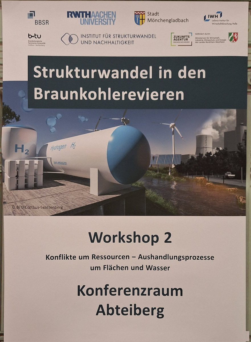 Für das <a href="/revierwende/">Revierwende</a> Team Mitteldeutsches Revier verfolge ich Workshop zu Aushandlungsprozessen um Flächen und Wasser. Das ist auch in SachsenAnhalt und Sachsen aktuell Thema, da Proteste gegen Industriegebiete zunehmen. Tagung #Strukturwandel des <a href="/bbsr_bund/">BBSR</a>.
