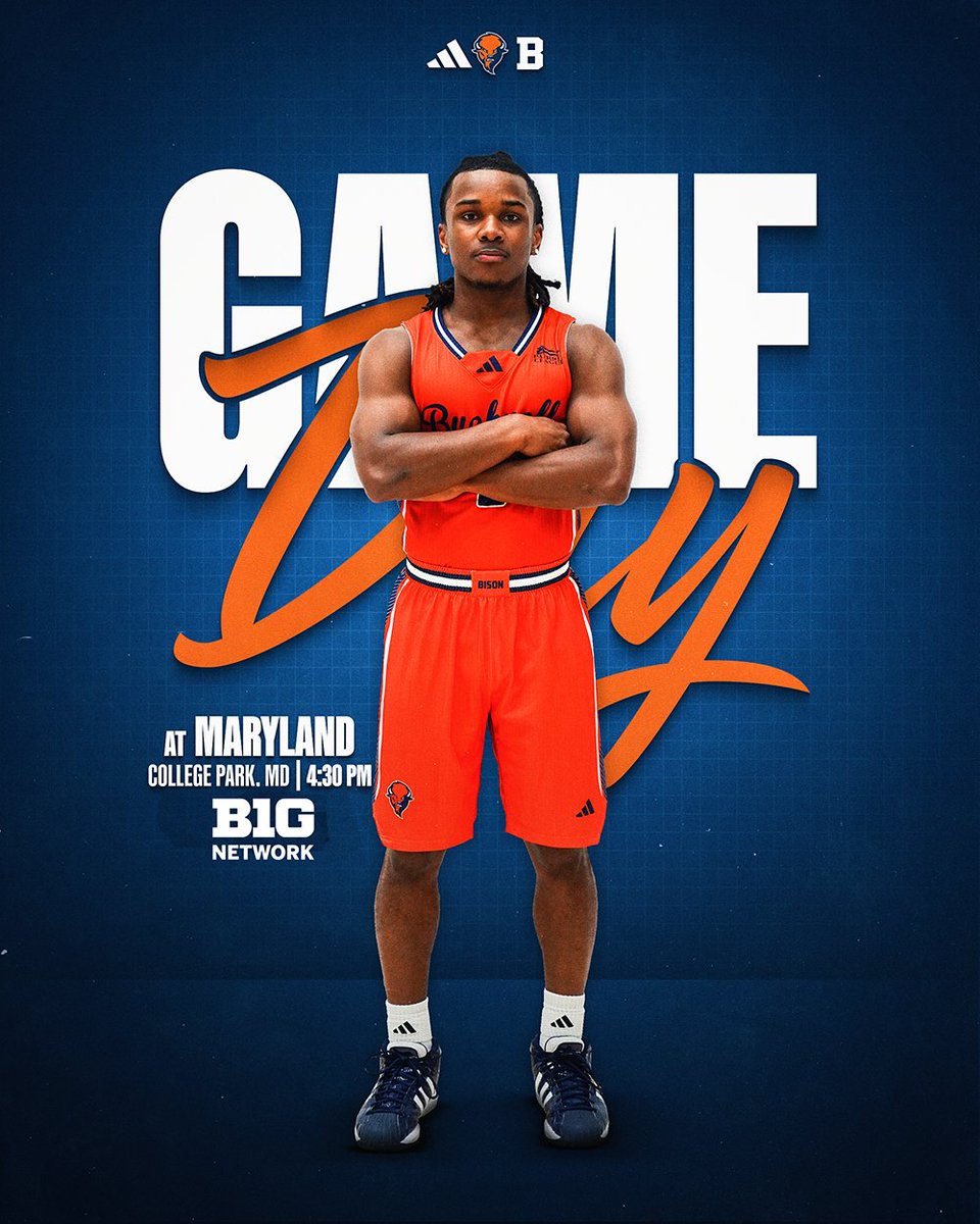 Bucknell MBasketball (@bucknell_mbb) on Twitter photo GAME DAY! Prep for your feast with Thanksgiving-eve clash with the Terps in College Park. #rayBucknell #Team130
🆚 <a href="/TerrapinHoops/">Maryland Men’s Basketball</a>
⏰ 4:30 p.m.
📍 XFINITY Center, College Park, Md.
📺 Big Ten Network
📻 Eagle 107
📊 bit.ly/3Vc5GcR
📰 bit.ly/3OrtoOf GAME DAY! Prep for your feast with Thanksgiving-eve clash with the Terps in College Park. #rayBucknell #Team130
🆚 <a href="/TerrapinHoops/">Maryland Men’s Basketball</a>
⏰ 4:30 p.m.
📍 XFINITY Center, College Park, Md.
📺 Big Ten Network
📻 Eagle 107
📊 bit.ly/3Vc5GcR
📰 bit.ly/3OrtoOf
