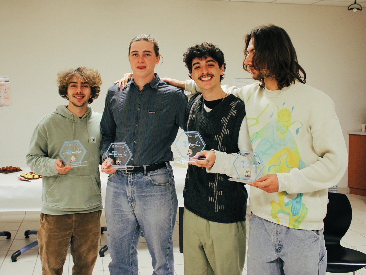 Polytech Montpellier (@polytechmontp) on Twitter photo 🍻 Premier prix pour nos étudiants lors du concours Beer My Polytech organisé par le <a href="/reseaupolytech/">réseau Polytech</a> à <a href="/PolytechCfd/">PolytechClermont</a> !
Une première proposition aux arômes terre/miel/floraux puis une IPA marquée agrumes/fruits exotiques, auront toutes deux conquis les jurys experts et amateurs ! 🍻 Premier prix pour nos étudiants lors du concours Beer My Polytech organisé par le <a href="/reseaupolytech/">réseau Polytech</a> à <a href="/PolytechCfd/">PolytechClermont</a> !
Une première proposition aux arômes terre/miel/floraux puis une IPA marquée agrumes/fruits exotiques, auront toutes deux conquis les jurys experts et amateurs !