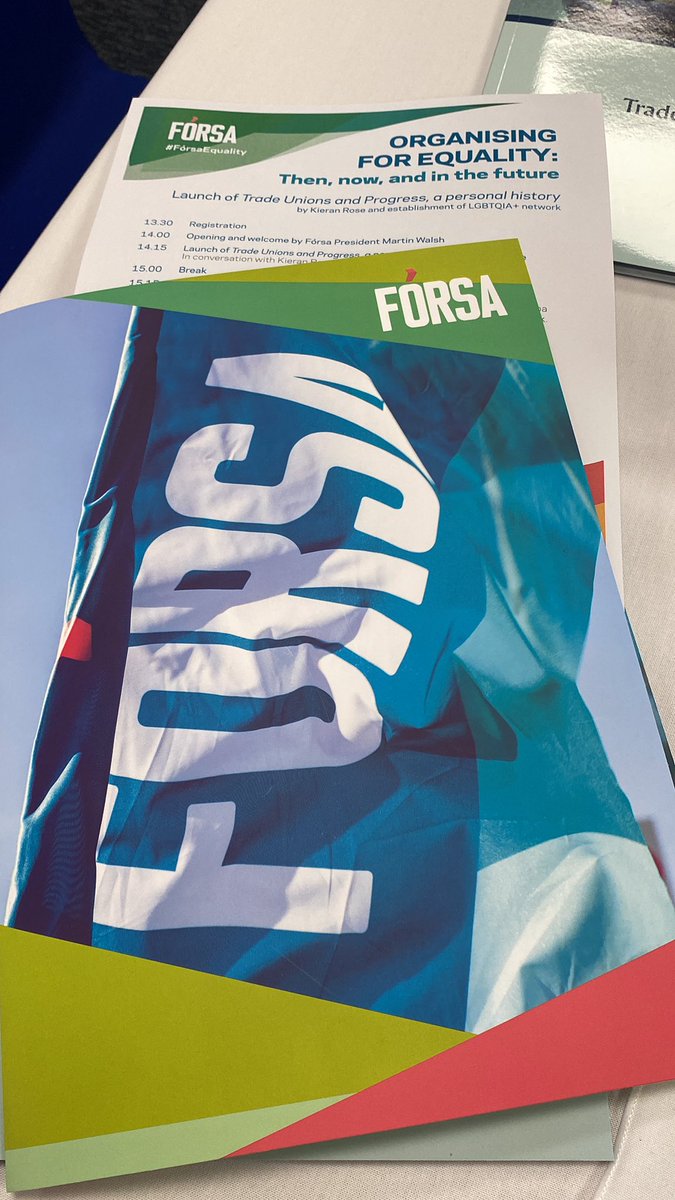 forsa_union_ie's tweet photo. Today we're honoured to launch a new publication by @kieranarose on the history of the trade union movement's work organising for equality and to launch our LGBTQIA+ network #ForsaEquality https://t.co/MqOs33cnjC