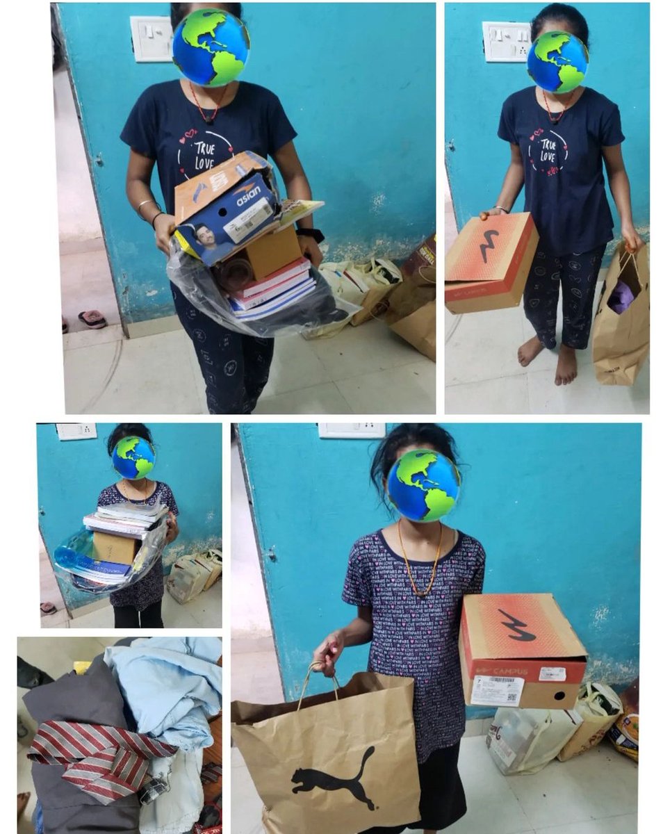 helpdeprived's tweet image. Update

We hv provided necessary educational material notebooks, pen pencils box, shoes, school bags, tiffin box, geometry box, 2 Dictionary to Vanshika &amp;amp; rishika, Who r the daughters of a domestic worker Sangeeta (single mother) with ur support. Thankyou very much to you, all