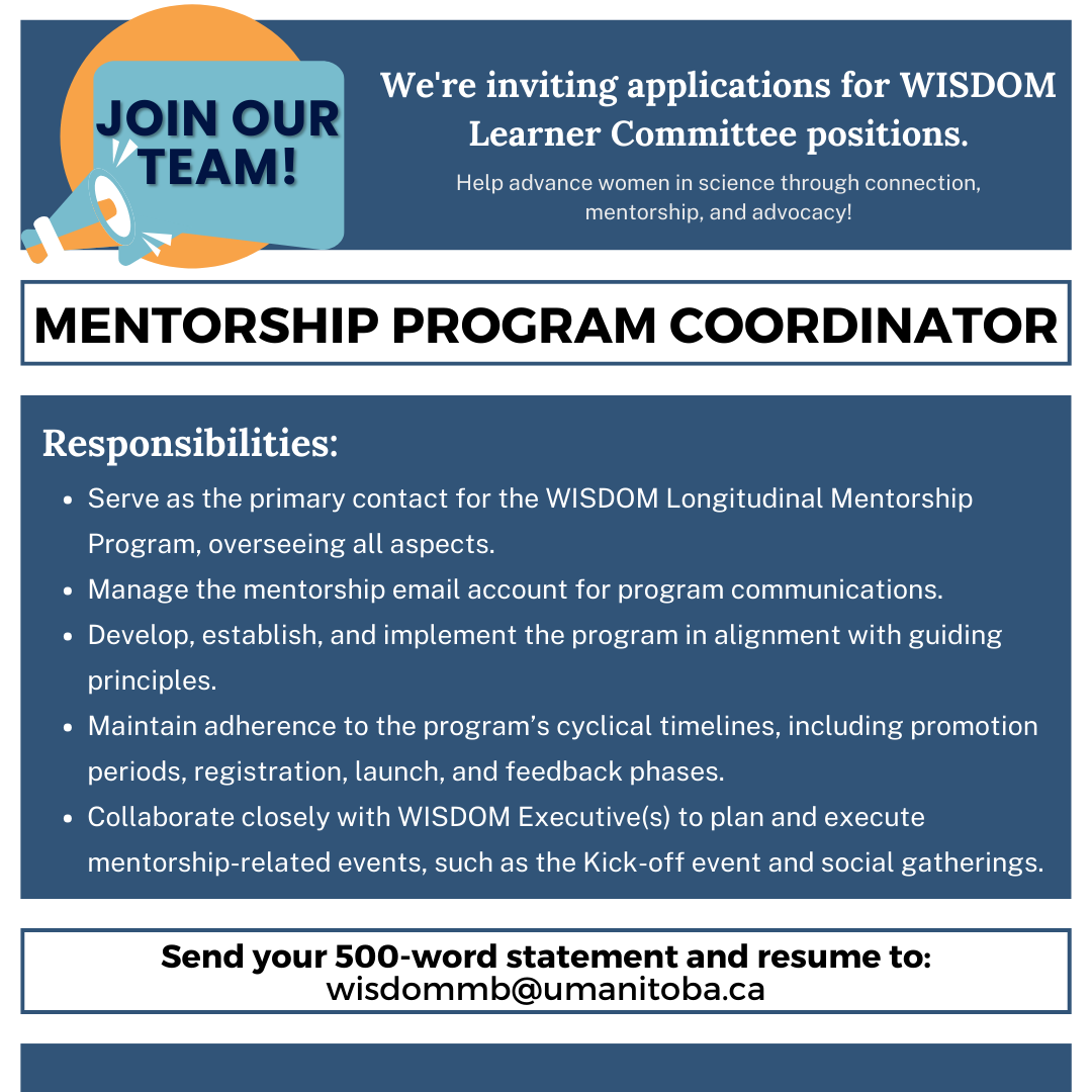 We're seeking applications for the open positions on our WISDOM Learner Committee. Applications are open until the positions are filled. #WISDOM