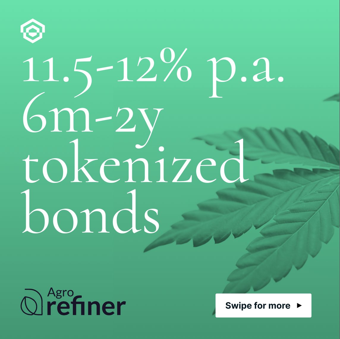 xbtogroup's tweet photo. 🌱 AgroRefiner’s next tokenized bond issuance now available 🌱

🔑 Exclusively available to professional investors.
🔒 Delivered through @ObligateHQ's regulated, institutional-grade platform.

Get started: https://t.co/DoKl9REJmC
T&amp;Cs apply: https://t.co/bV0Zq6RT2e https://t.co/sysTpXk50J