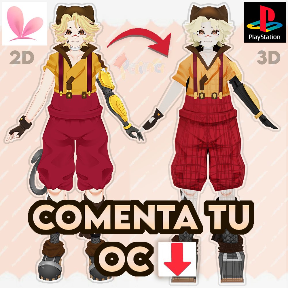 🌟 ¡MODELOS 3D GRATIS EN ESTILO PS1! 🌟

¿Quieres tener tu OC convertido en un modelo 3D retro de PS1?🎮 ¡Estoy buscando diseños para practicar y ampliar mi portafolio! 🎨

❤️ Participa:
⭐ Like
🔁 Retweet
⬇️ Comenta con tu PNG
12/12
#ESVtuber #VtuberES #VtuberAssets #FreeModel💕