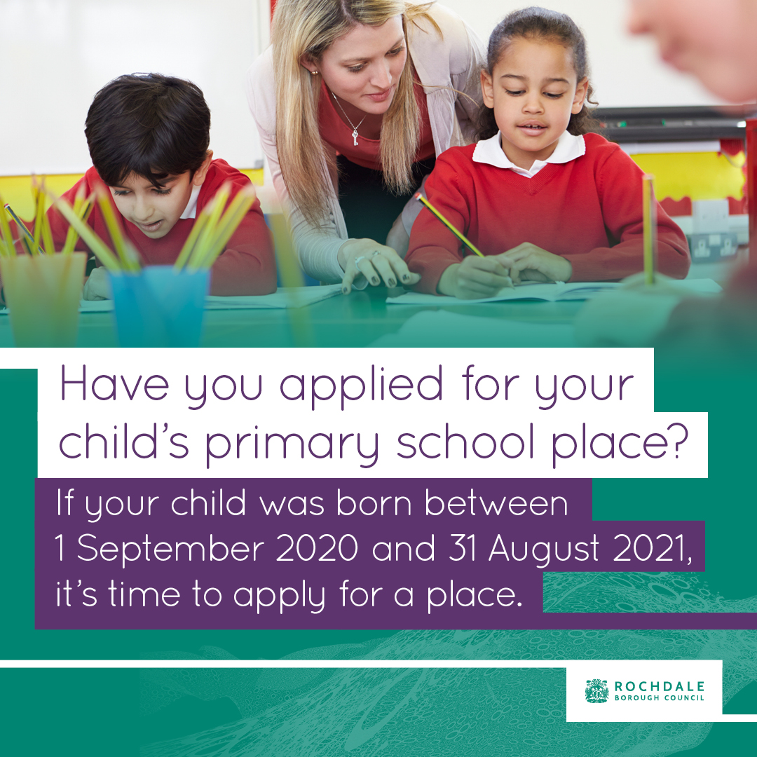 📢 Applying for a place is easy, visit ▶rochdale.gov.uk/school-admissi…. 👍

And, if you need help with the application, your child’s nursery, local family hub, library or primary school can help or call our School’s Admissions team
▶0300 300 0340.

#primaryschooladmissions
