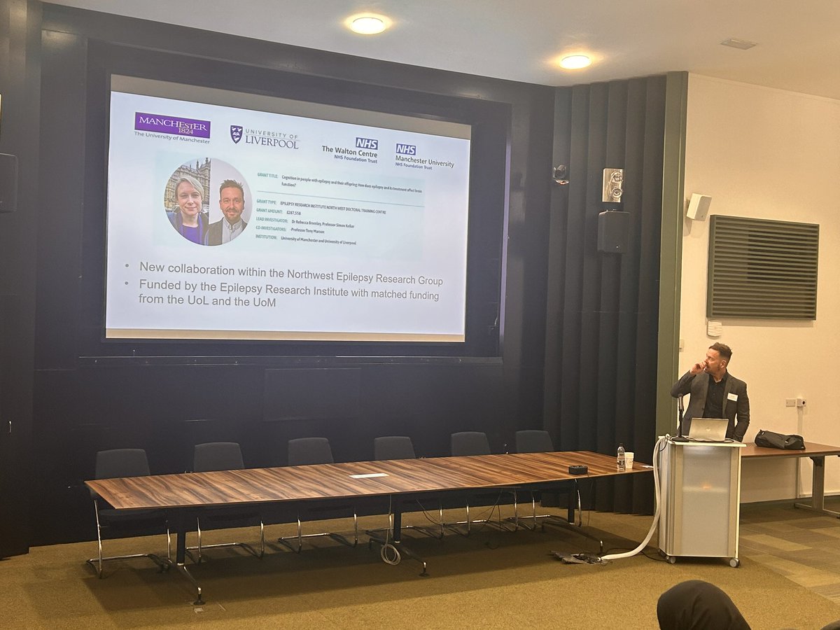 Fantastic to be at the North West Epilepsy Group meeting @BrainImagingLiv presenting the newly established @EpilepsInst funded Doctoral training centre between Manchester and Liverpool