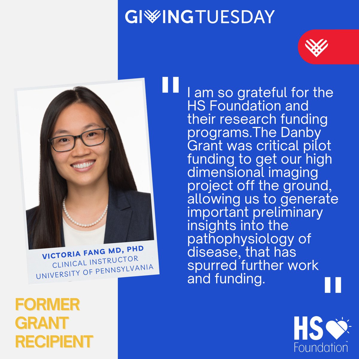 With support from our grants, researchers like Dr. Fang are paving the way for better treatments and brighter futures for those with #HS.

Join us for #GivingTuesday to continue empowering discovery and progress. Every contribution makes a difference!

➡️ hs-foundation.org/donate