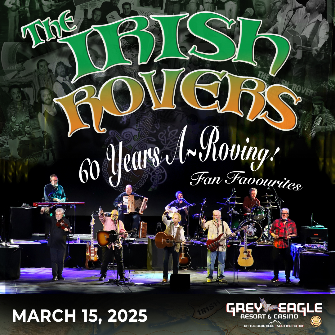 Grey Eagle Resort & Casino (@greyeagleresort) on Twitter photo π’ ANNOUNCEMENT πΆβοΈ
Legendary icons of Irish folk music - The Irish Rovers are bringing the biggest St. Patrick's Day party to the Event Centre on Saturday, March 15th!
ποΈ Presale date & time: Thu Nov 28 from 10 AM - 10 PM
π Presale code: CLOVER
π greyeagleresortandcasino.ca/events/the-iriβ¦ π’ ANNOUNCEMENT πΆβοΈ
Legendary icons of Irish folk music - The Irish Rovers are bringing the biggest St. Patrick's Day party to the Event Centre on Saturday, March 15th!
ποΈ Presale date & time: Thu Nov 28 from 10 AM - 10 PM
π Presale code: CLOVER
π greyeagleresortandcasino.ca/events/the-iriβ¦