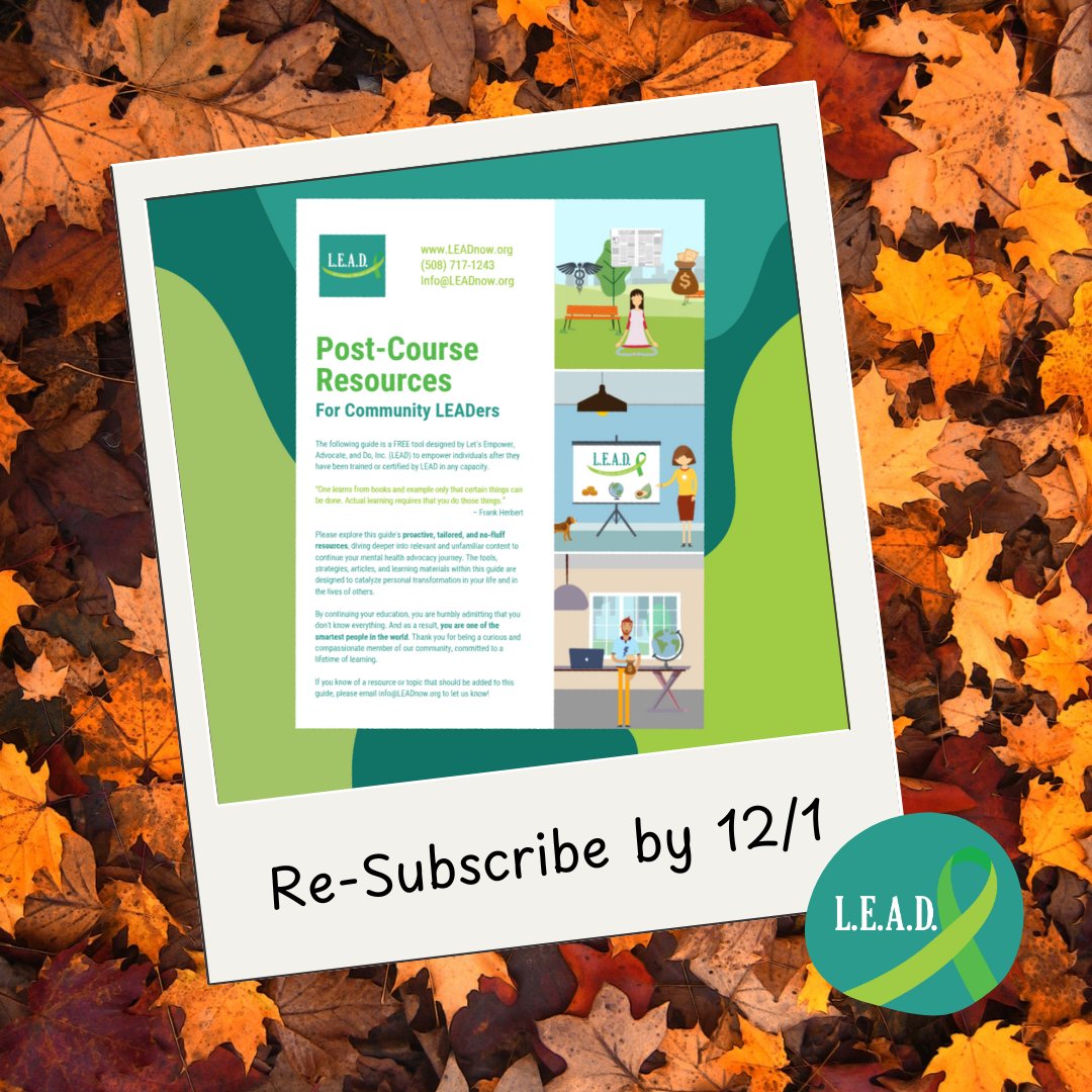 💙 For over a decade, LEAD has transformed lives by connecting people to resources, coping skills, and wellness. Join our journey as we expand! Re-subscribe for free resources &amp; training—it just takes a minute! 🕒 forms.gle/unFPUJ297YHz2h…