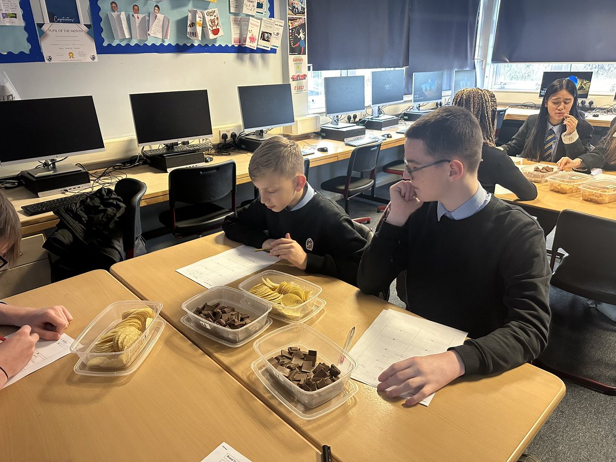 🍫 Our S3 Business Management pupils participated in a blind taste test this afternoon with <a href="/MissEadieBusEd/">Miss Eadie</a> . The challenge was used to evaluate the quality of products and brands to gather consumer preferences. Great way to introduce branding! Well done all <a href="/johnpaulacademy/">John Paul Academy</a>.