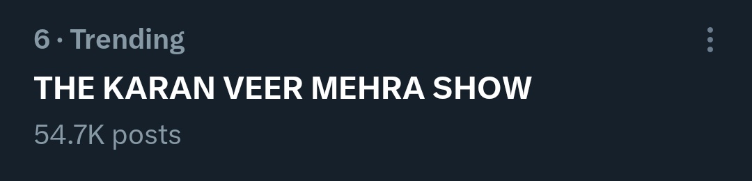 BiggbossKaTadka's tweet photo. Exclusive 

"THE KARAN VEER MEHRA SHOW" is Trending in India with more than 54K tweets..

RT if you are participating. https://t.co/89Pl14kJm7