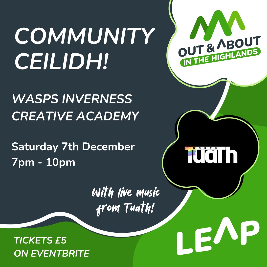 UHI (@thinkuhi) on Twitter photo Calling all #Inverness based LGBTIQ+ students! Out and about in the Highlands invites you to a community ceilidh at Inverness Creative Academy on Saturday 7 December, 7pm to 10pm: bit.ly/49drTwW
β Live music from Tuath
β Bring your own bottle
β Tickets Β£5
<a href="/LEAPsports/">LEAP Sports Scotland</a> Calling all #Inverness based LGBTIQ+ students! Out and about in the Highlands invites you to a community ceilidh at Inverness Creative Academy on Saturday 7 December, 7pm to 10pm: bit.ly/49drTwW
β Live music from Tuath
β Bring your own bottle
β Tickets Β£5
<a href="/LEAPsports/">LEAP Sports Scotland</a>