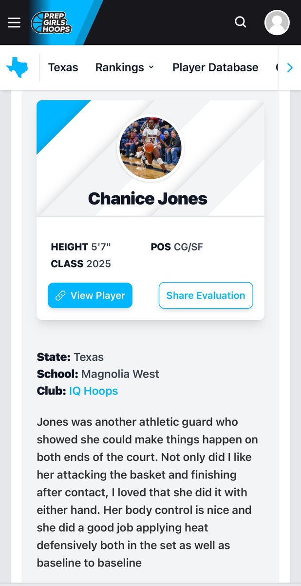 Thanks for noticing me <a href="/girlzprepreport/">Girlz Prep Report</a> !! You nailed my playing style. Good luck to all the hard working girls in our great sport!! #girlpower <a href="/MWHS_GBB/">MWHS Girls BB</a> <a href="/IQHoops1/">IQ Hoops</a>