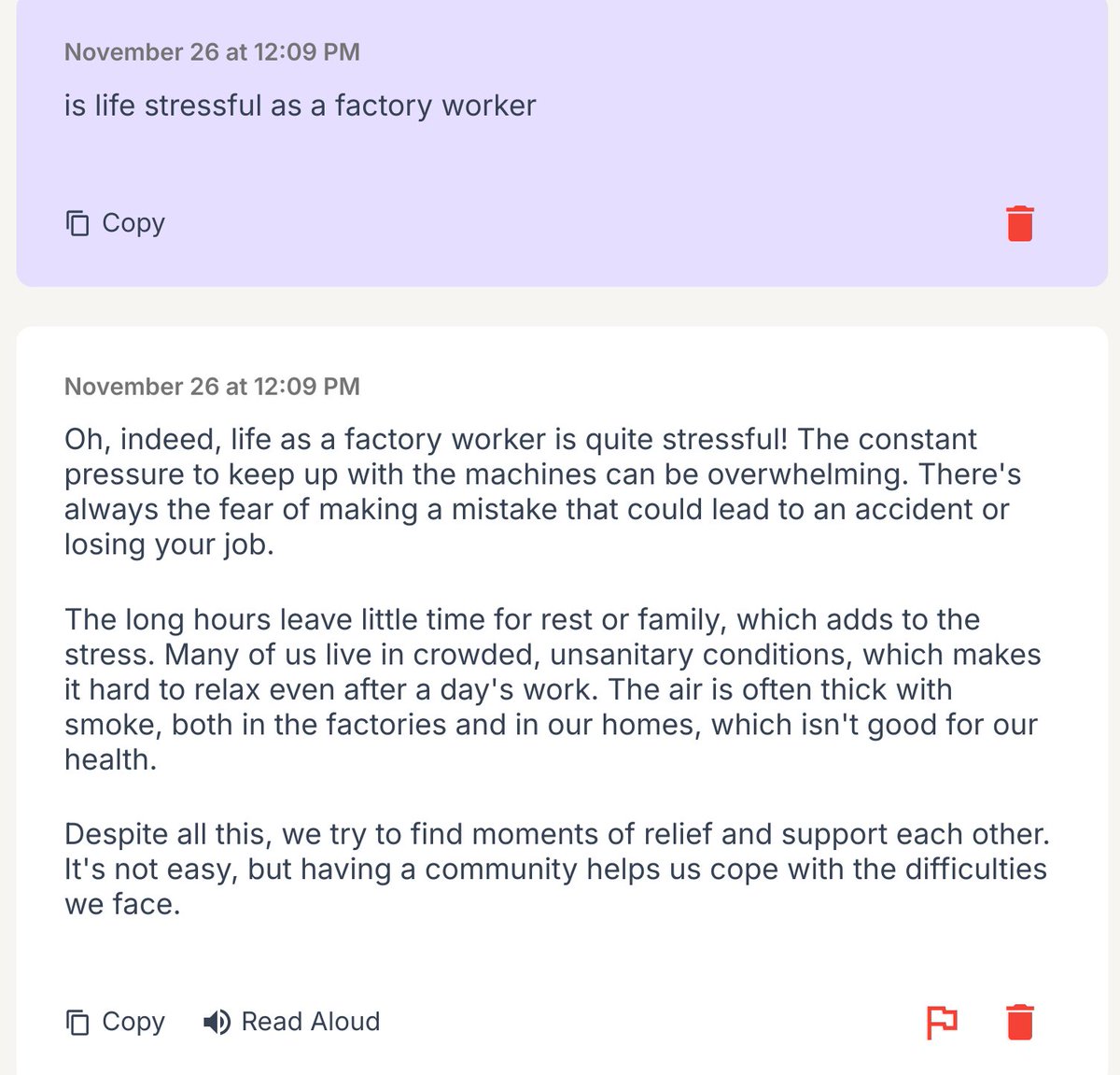 sfordhistory's tweet photo. Used @magicschoolai   student tools to create chatbots for a factory worker, factory owner, and child working in coal mines in the London area shortly after the Industrial Revolution. What a great tool to have!  Here are a few of the interactions my students had! https://t.co/z7qDMfavYe