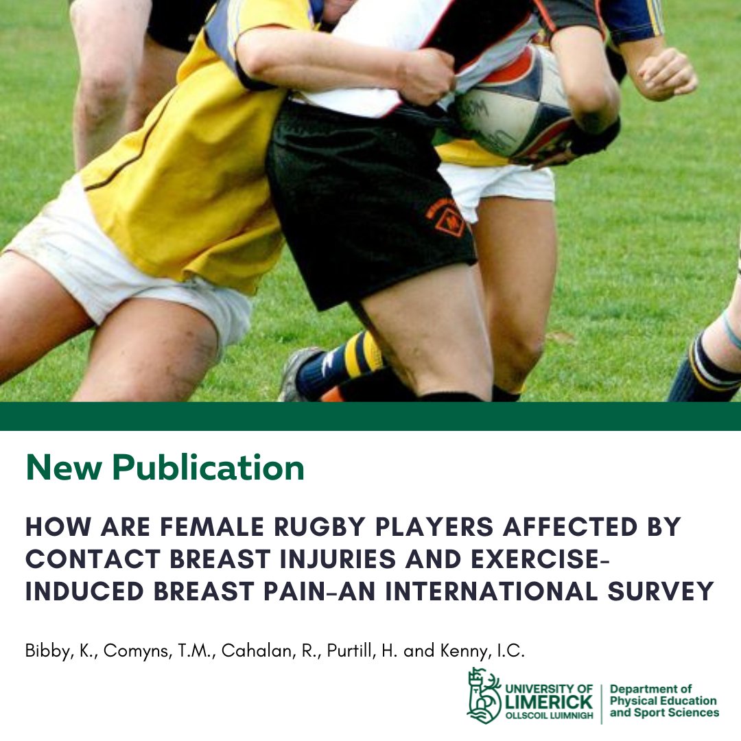 PESS @ UL (@pesslimerick) on Twitter photo New Publication by <a href="/KilianBibby/">Kilian Bibby</a> and colleagues titled 'How are female rugby players affected by contact breast injuries and exercise-induced breast pain–an international survey'.
doi.org/10.1080/154386…
Free download available for limited time: tandfonline.com/eprint/DUBIGMA…
#PESSUL New Publication by <a href="/KilianBibby/">Kilian Bibby</a> and colleagues titled 'How are female rugby players affected by contact breast injuries and exercise-induced breast pain–an international survey'.
doi.org/10.1080/154386…
Free download available for limited time: tandfonline.com/eprint/DUBIGMA…
#PESSUL