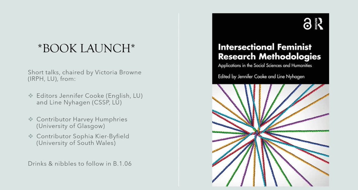 Sarah Liu @drsarahliu.bsky.social (@drsarahliu) on Twitter photo 📗 At the launch of Intersectional Feminist Research Methodologies" edited by <a href="/JenniferACooke/">Jennifer Cooke @jenniferacooke.bsky.social</a> and <a href="/Line_Nyhagen/">Line Nyhagen</a>!
Honored to have my chapter "Conducting survey research while a feminist: Taking intersectional and decolonial approaches" as a part of it. ☺️
routledge.com/Intersectional… 📗 At the launch of Intersectional Feminist Research Methodologies" edited by <a href="/JenniferACooke/">Jennifer Cooke @jenniferacooke.bsky.social</a> and <a href="/Line_Nyhagen/">Line Nyhagen</a>!
Honored to have my chapter "Conducting survey research while a feminist: Taking intersectional and decolonial approaches" as a part of it. ☺️
routledge.com/Intersectional…