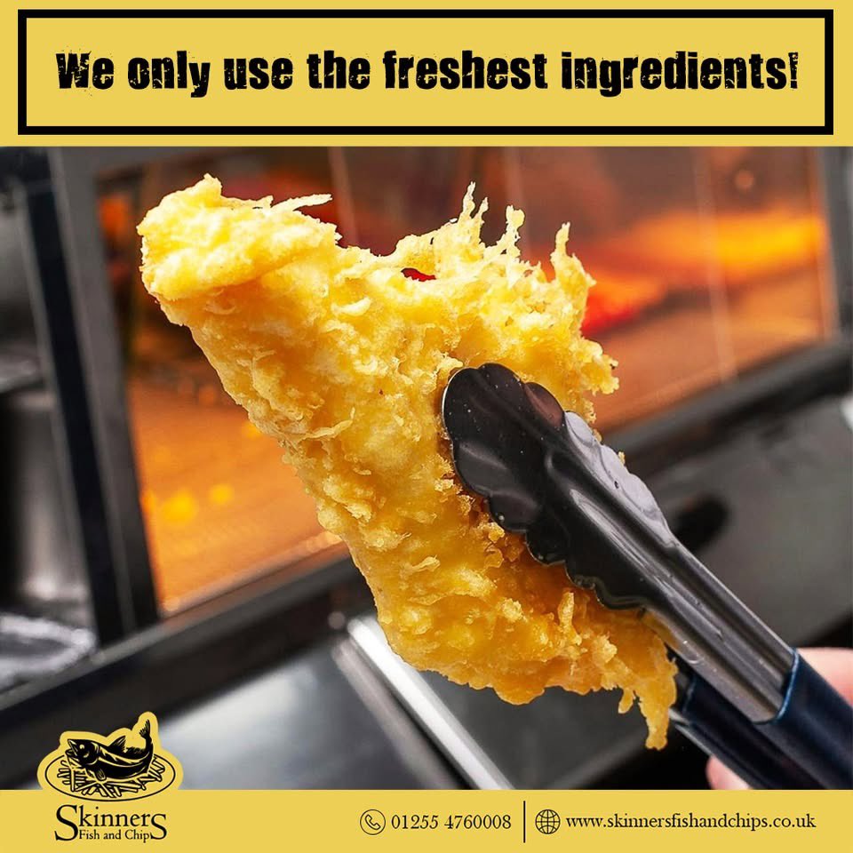 SkinnersClacton's tweet photo. We only use the freshest ingredients!
#fishandchips #fishandchipsclacton #foodie #clacton #food #chips #bestfishandchips #callandcollect #clactononsea #eatlocal https://t.co/swIkWqrNOZ