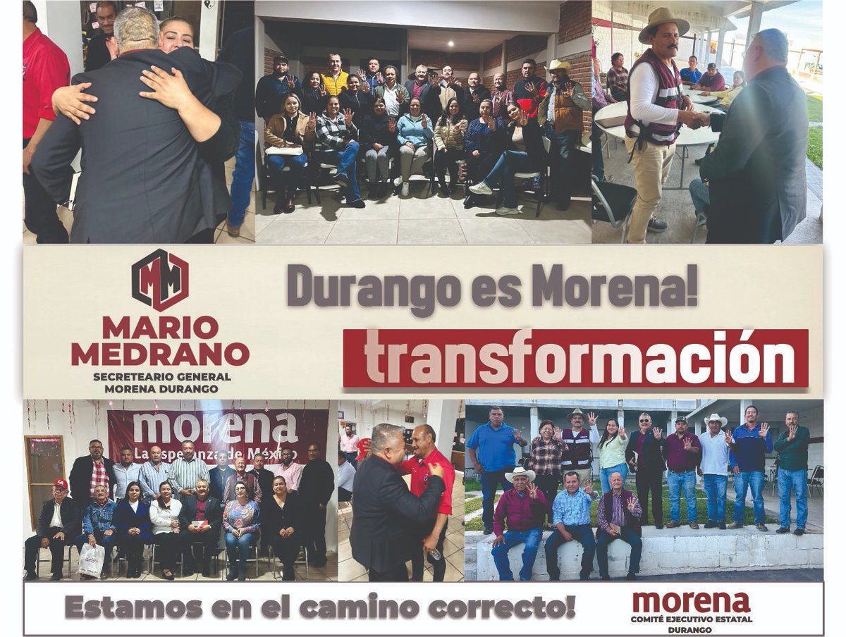 MarioMedrano_4T's tweet photo. El día de ayer visitamos los municipio de #Nazas, #GuadalupeVictoria y #PanucodeCoronado.
¡Seguimos construyendo la unidad!
#ConElPuebloTodoSinElPuebloNada https://t.co/uTz4jghYdg