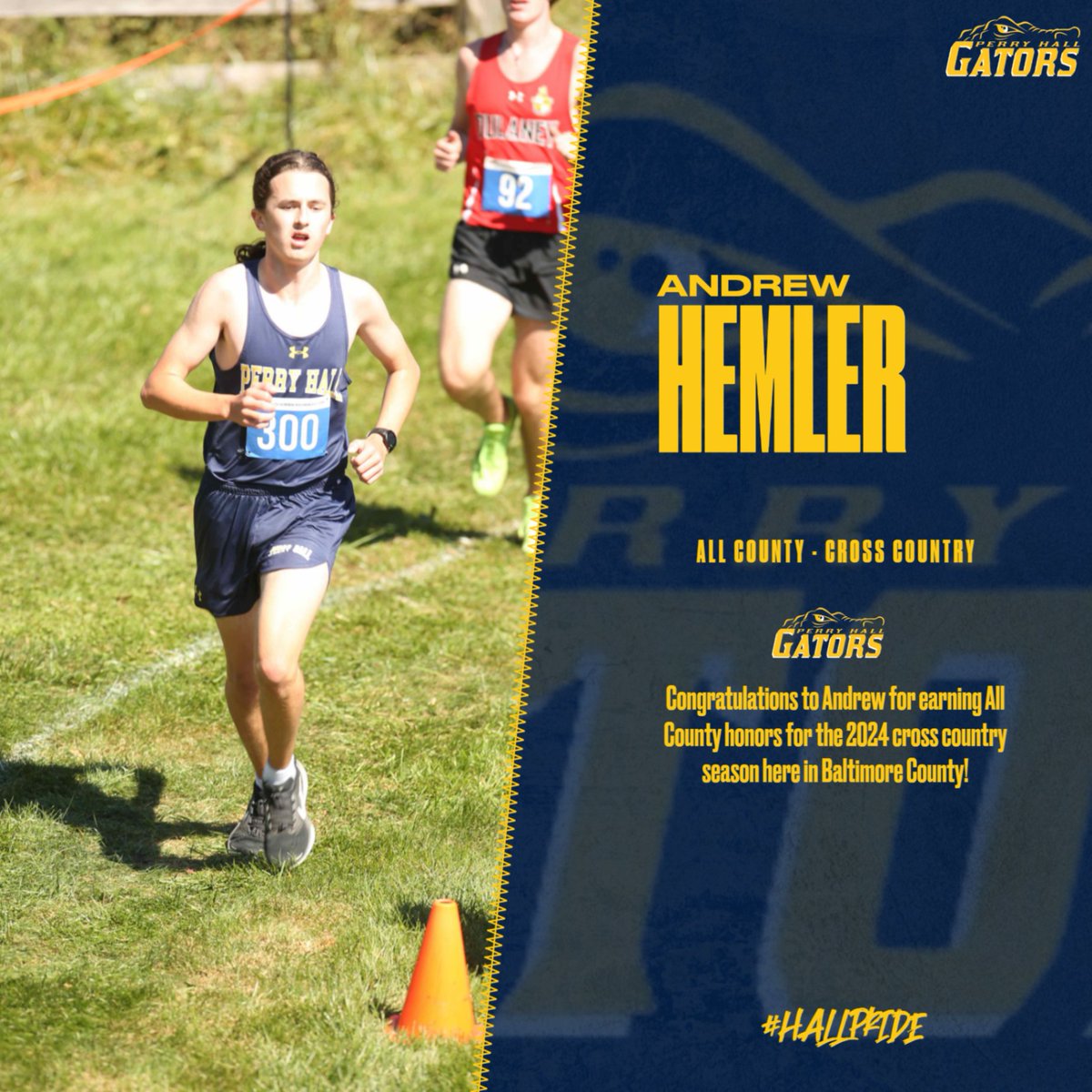 Congratulations to Andrew Hemler for earning All County honors for the 2024 cross country season here in Baltimore County! #hallpride