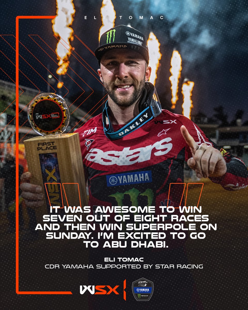 Not a bad weekend's work for <a href="/elitomac/">Eli Tomac</a>. 🏆 

#WSX #SX #Supercross