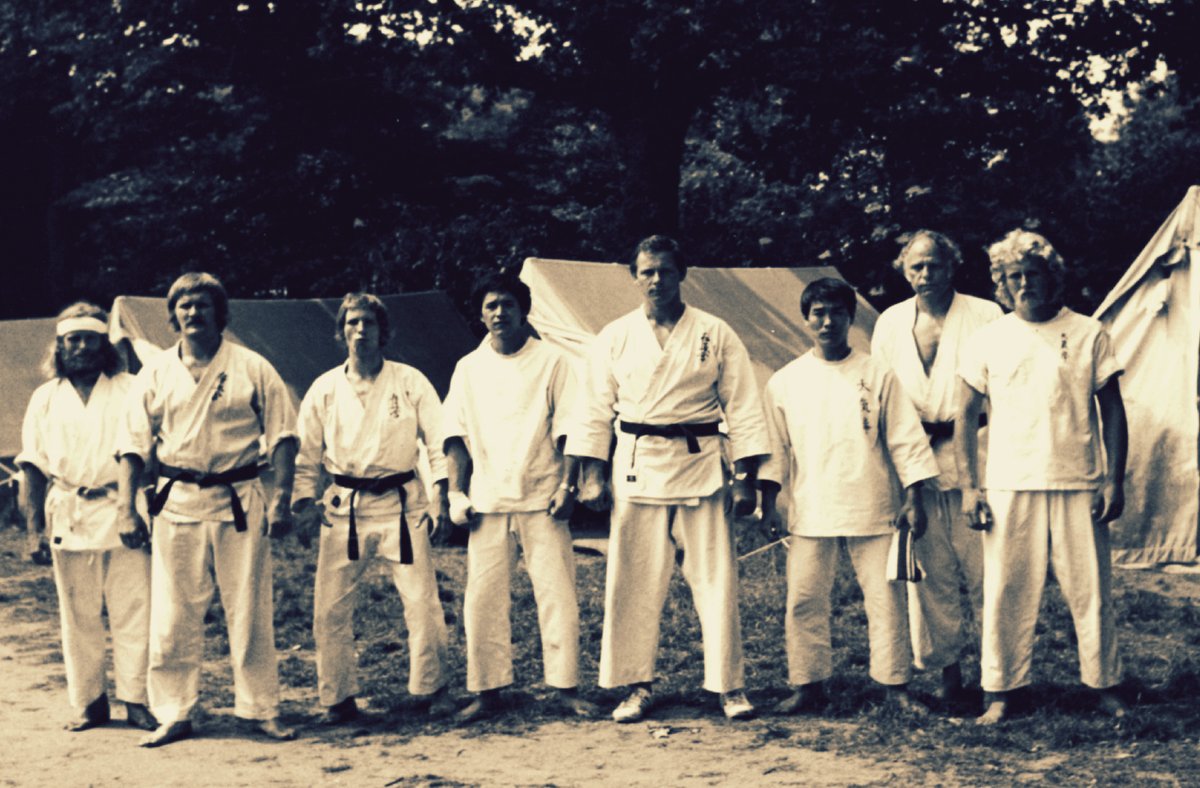 Sporttain's tweet photo. @TaikikenPages Blast from the past, the earlier days of Taikiken in the Netherlands. From left to right: Onno van Wonderen, Jan Stapper, Jan Snakenborg, Akio Sawai, Jan Kallenbach, Iwama Norimasa, Peter van de Hemel, and Ron Nansink https://t.co/ilP4iLYPfY https://t.co/VMh10qvnHv