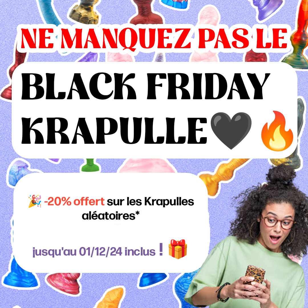 Krapulle's tweet photo. 🔥 Ne manquez pas notre offre Black Friday Krapulle ! 
🎉 -20% sur les Krapulles aléatoires en tailles XS, S et M (hors plugs) jusqu’au 01/12/24 inclus !
C’est le moment parfait pour (re)découvrir nos créations uniques, casser la routine et profiter de cette réduction exclusive. https://t.co/Yg6Jinn620