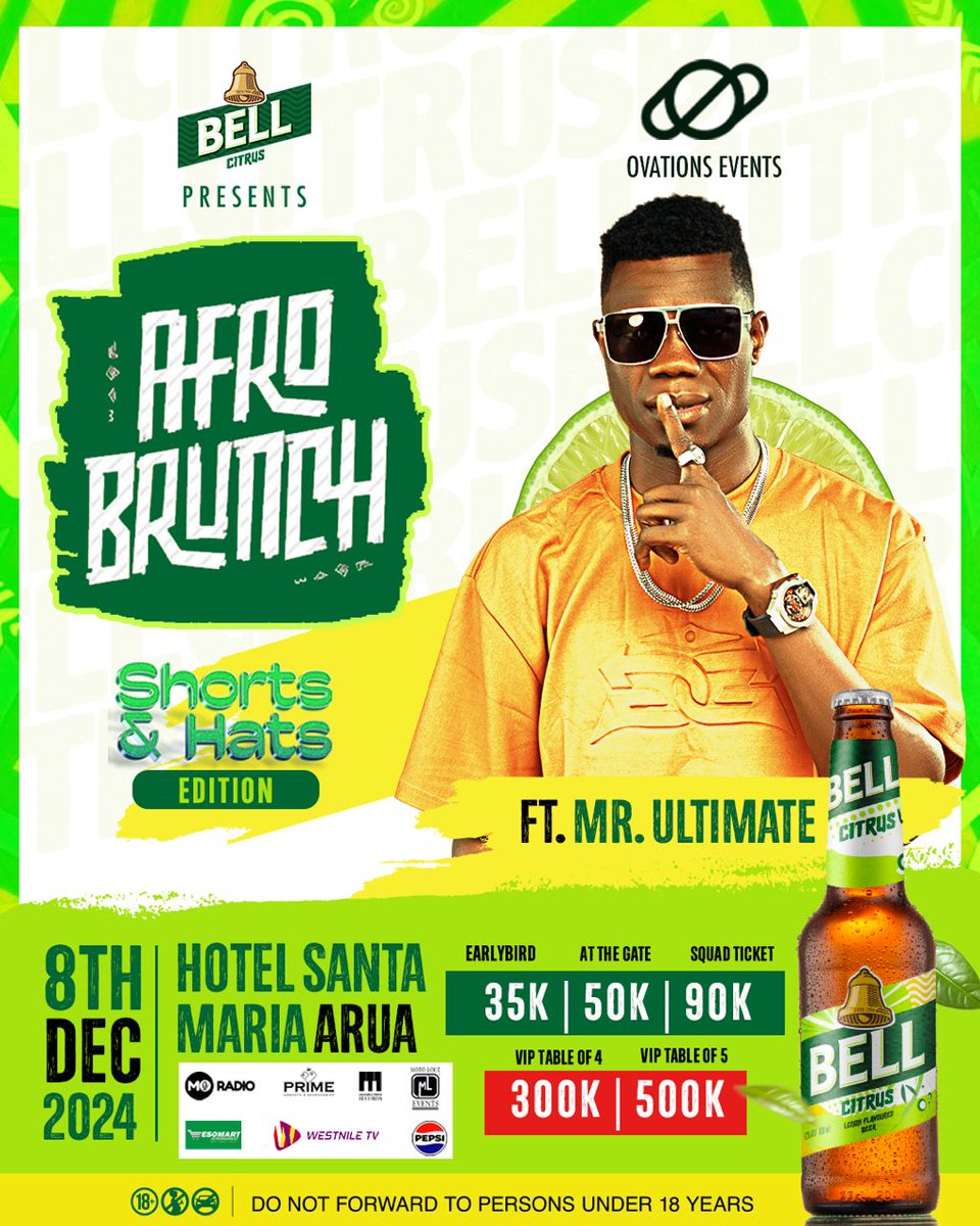 KirumiraMo177's tweet photo. GET READY TO GROOVE! @Dj_KK_Rash the Arua goat, is spinning at #BellAfroBrunch on 8th Dec at Hotel Santa Maria! Don't miss out! Get your tickets now via https://t.co/RwNBhNGfOh #OvationsEvents #Enjoyments
#AfroBrunchArua #BellLager https://t.co/mK45SSEFHi