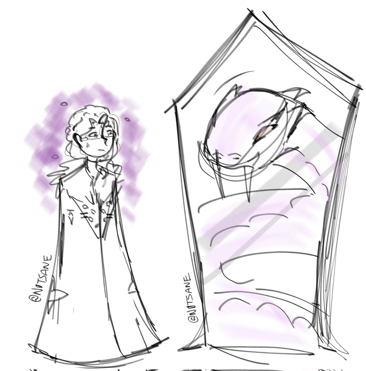 N0tSane_'s tweet photo. Idk shitty little doodle of my theory and headcanon where Pantalone is orobashis reincarnation 👨‍🦳

#pantalone #orobashi https://t.co/KYXZeU1elY