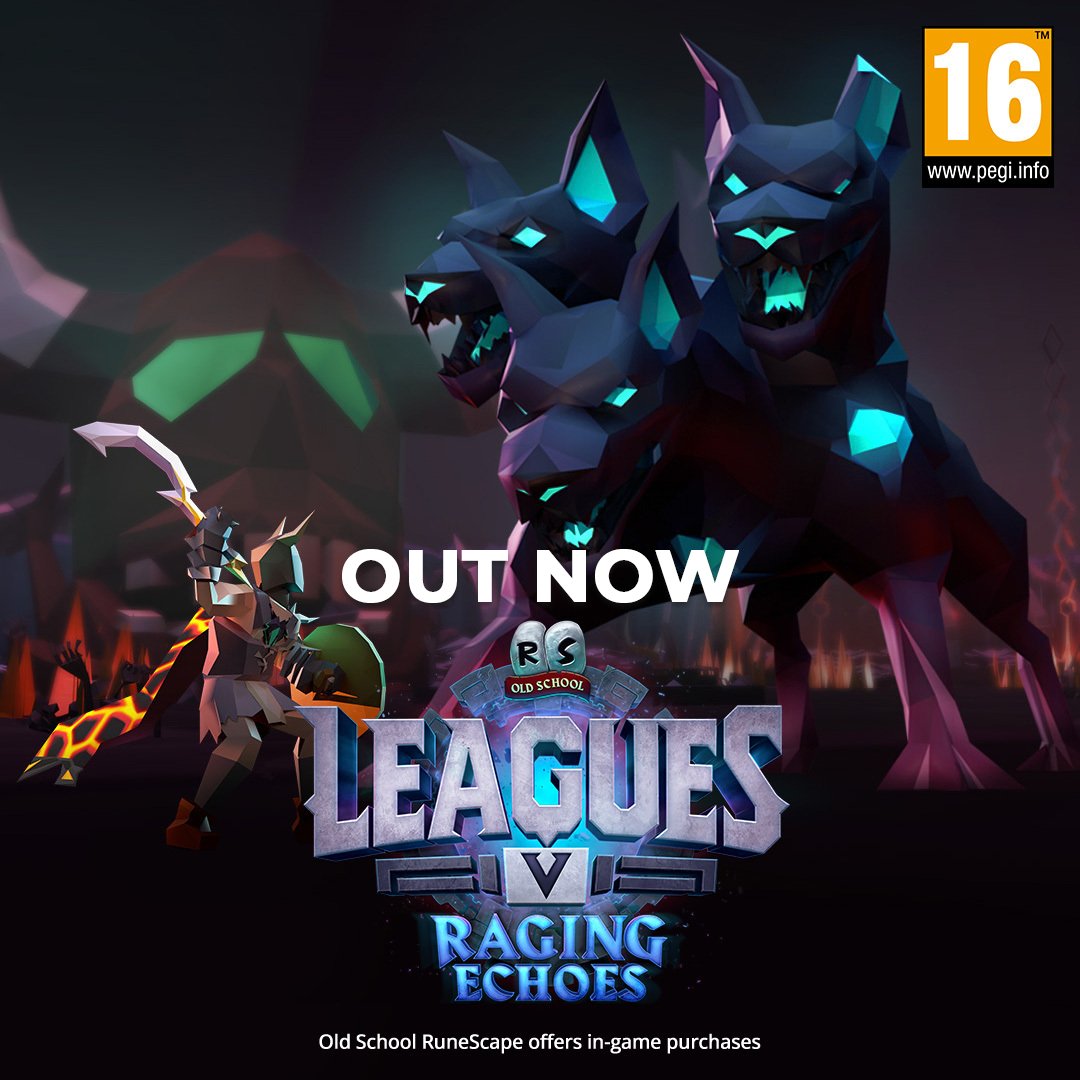 ✨ League worlds are now open! ✨ 

💙 Hop in-game and dive into Leagues V: Raging Echoes for an accelerated ‘Scaping experience!

🔗 osrs.game/Leagues-V