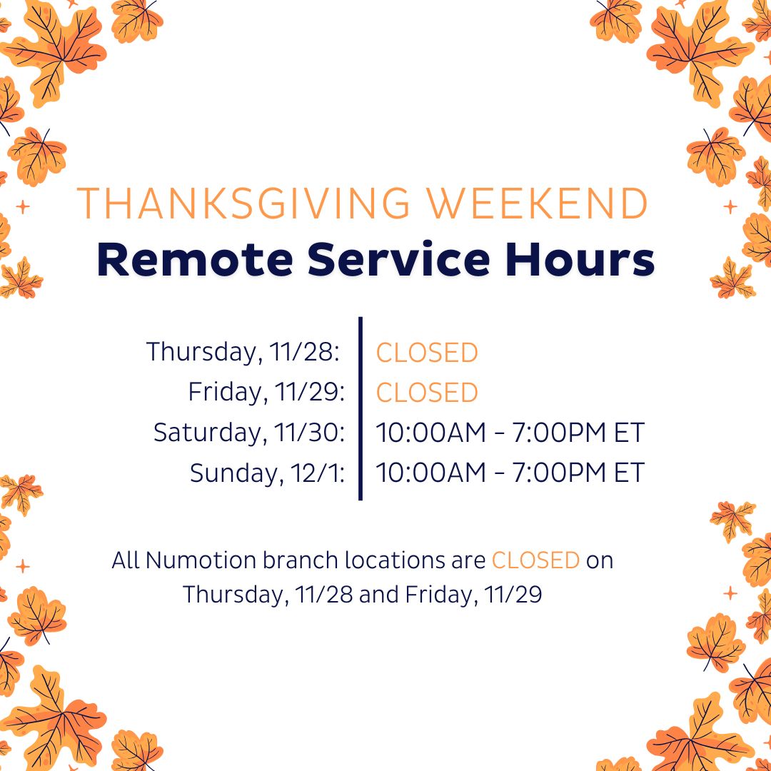 As we celebrate Thanksgiving, please note that after-hours Remote Service will not be available on 11/28 and 11/29. Wishing you a joyful holiday filled with family, friends, and all the things you love.

Thank you for letting us serve you! ❤️.